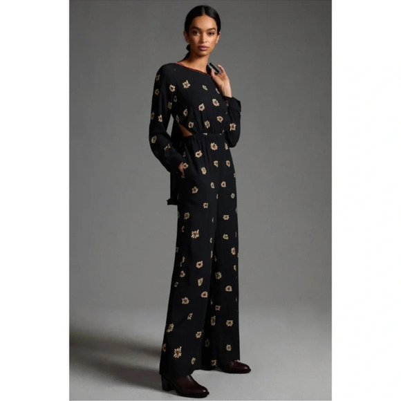 farm for anthropologie black floral dress FARM Rio Black Arabesque Mix Scarves Wrap Mini Dress, Arabesque Mix Scarves Black / XS